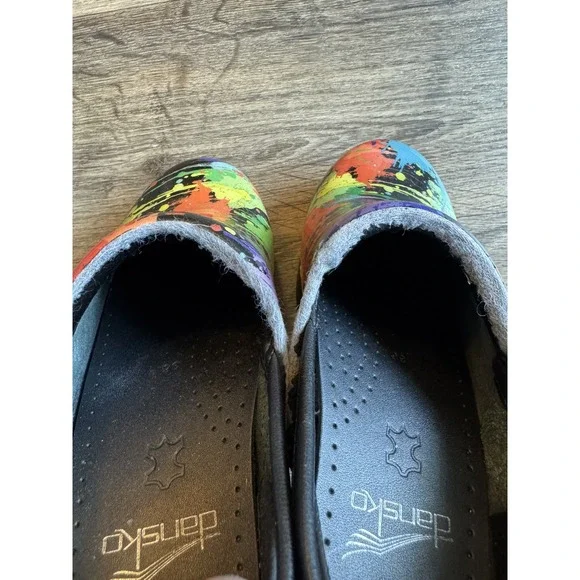 Dansko Womens Professional Nurse Clogs Multicolor Rainbow Size 36 Non Slip - Picture 5 of 7